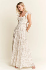 Jade By Jane Full Size Ruffle Sleeve Tiered Maxi Dress Plus Size
