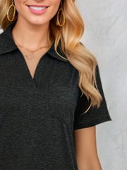Johnny Collar Short Sleeve Top