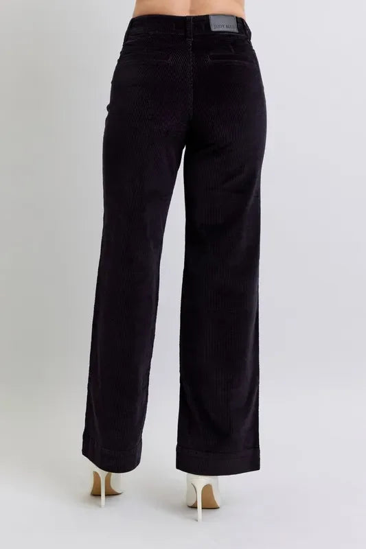 Judy Blue Full Size High Waist Corduroy Trouser Wide Plus Size