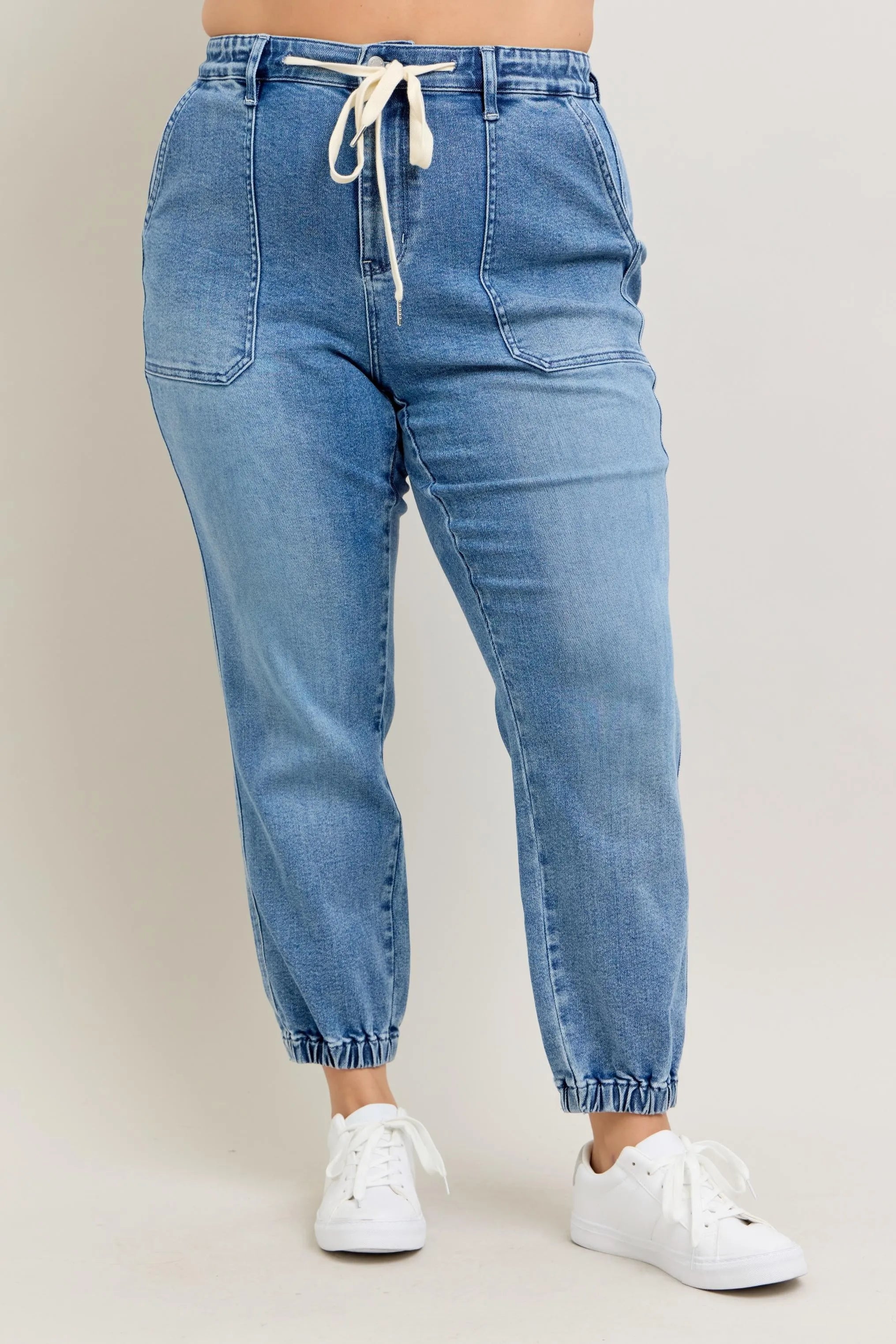 Judy Blue Full Size High Waist Denim Jogger Plus Size