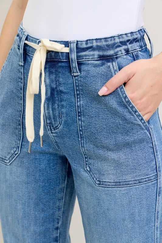 Judy Blue Full Size High Waist Denim Jogger Plus Size