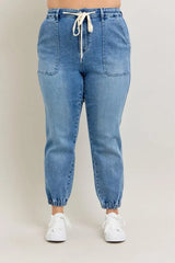 Judy Blue Full Size High Waist Denim Jogger Plus Size