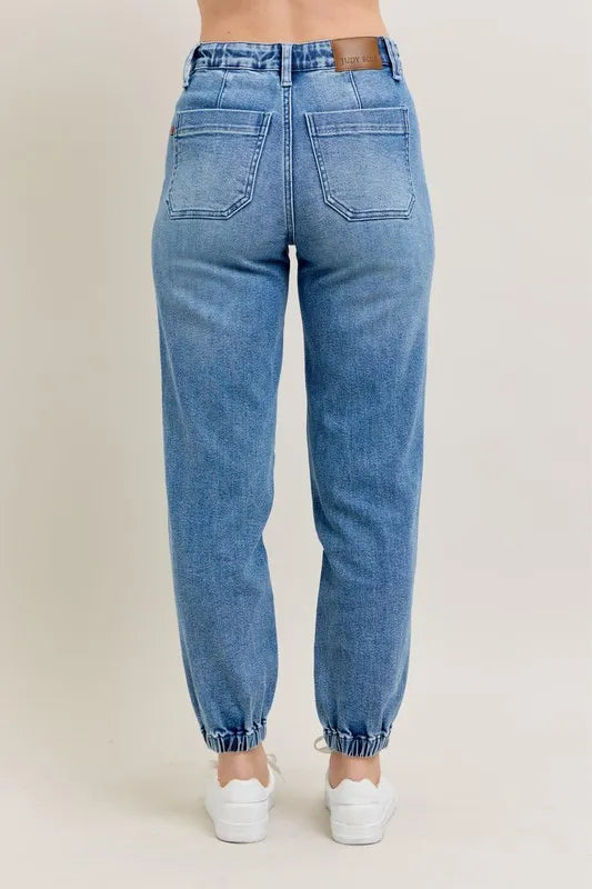 Judy Blue Full Size High Waist Denim Jogger Plus Size