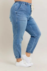 Judy Blue Full Size High Waist Denim Jogger Plus Size