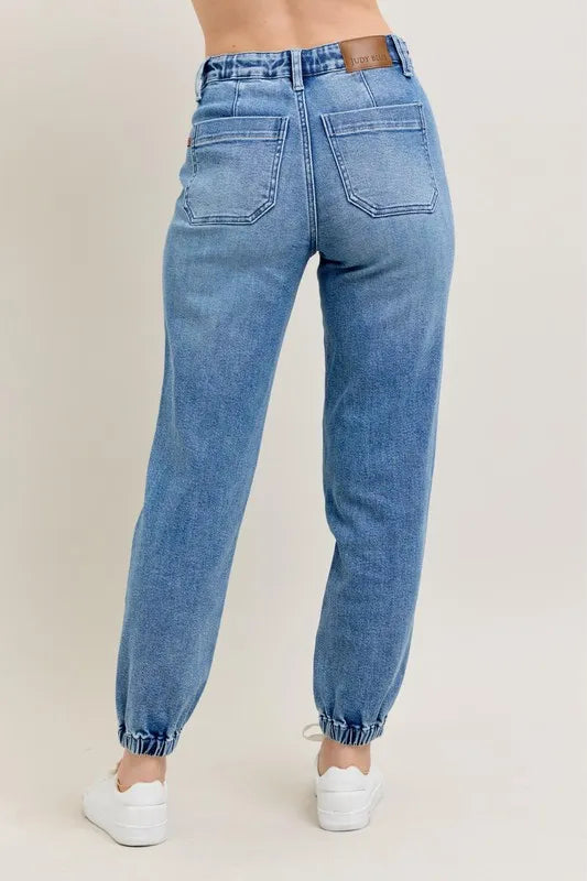 Judy Blue Full Size High Waist Denim Jogger Plus Size