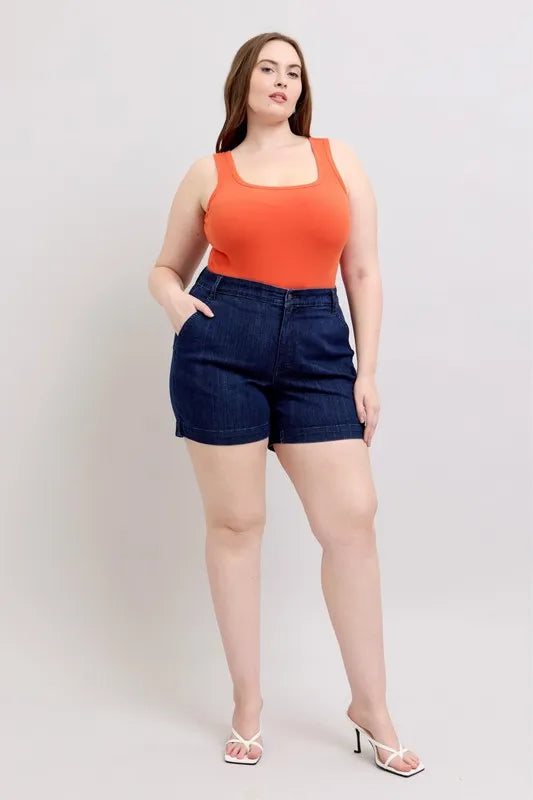 Judy Blue Full Size High Waist Denim Shorts Plus Size