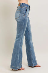 Judy Blue Full Size High-Waist Flare Denim Jeans with Front Seam Detail Plus Size