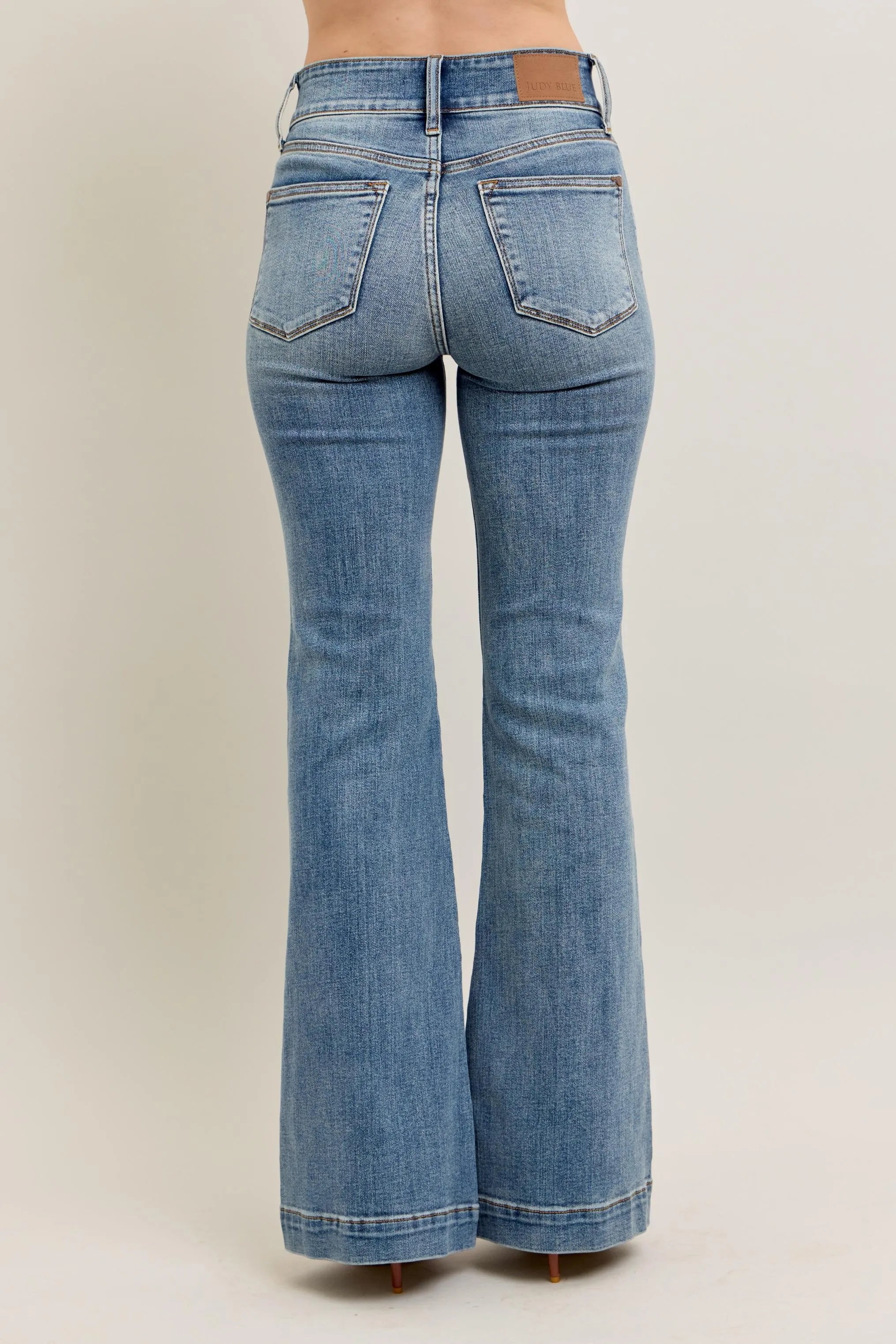 Judy Blue Full Size High-Waist Flare Denim Jeans with Front Seam Detail Plus Size