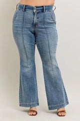 Judy Blue Full Size High-Waist Flare Denim Jeans with Front Seam Detail Plus Size