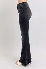 Judy Blue Full Size High Waist Flare W/ Mock Fray Tulip Hem Plus Size