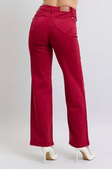 Judy Blue Full Size High Waist Heart Shaped Back Pockets 90's Straight Jeans Plus Size