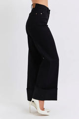 Judy Blue Full Size High Waist Reto Wide Leg W/ Cuff Plus Size
