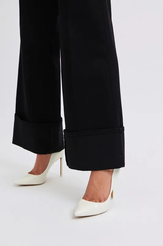 Judy Blue Full Size High Waist Reto Wide Leg W/ Cuff Plus Size