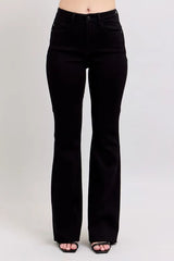 Judy Blue Full Size High Waist Star Seam Detail Flare Plus Size BK / 0(24)