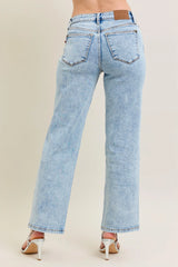 Judy Blue Full Size High Waist Stone Wash Straight Jeans Plus Size