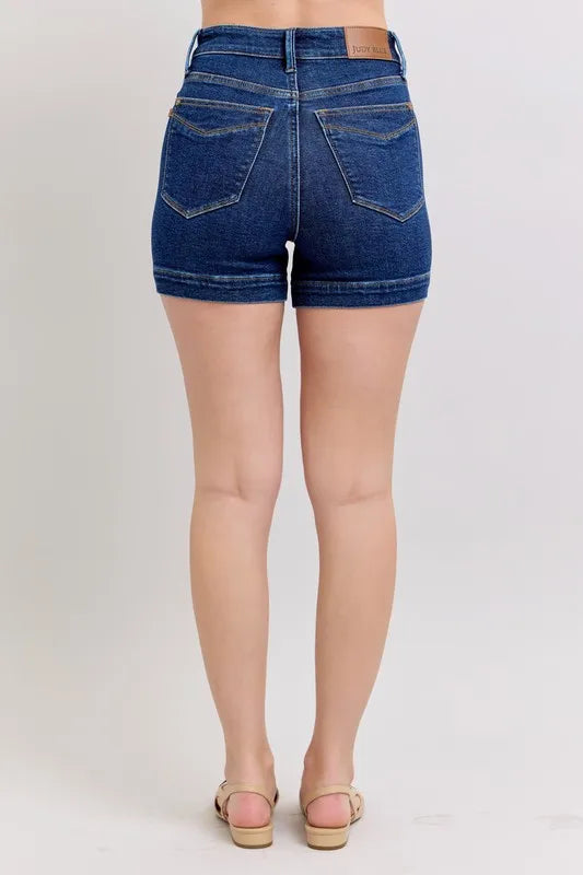 Judy Blue Full Size High Waist Tummy Control Denim Shorts Plus Size
