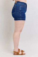 Judy Blue Full Size High Waist Tummy Control Denim Shorts Plus Size
