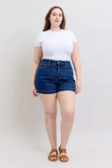 Judy Blue Full Size High Waist Tummy Control Denim Shorts Plus Size