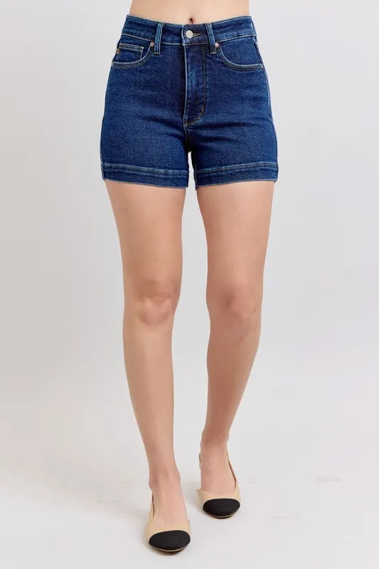 Judy Blue Full Size High Waist Tummy Control Denim Shorts Plus Size