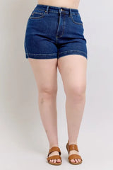 Judy Blue Full Size High Waist Tummy Control Denim Shorts Plus Size