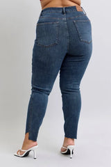 Judy Blue Full Size High Waist Tummy Control Step Hem Skinny Jeans Plus Size