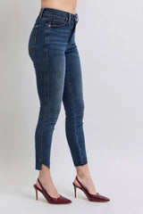 Judy Blue Full Size High Waist Tummy Control Step Hem Skinny Jeans Plus Size