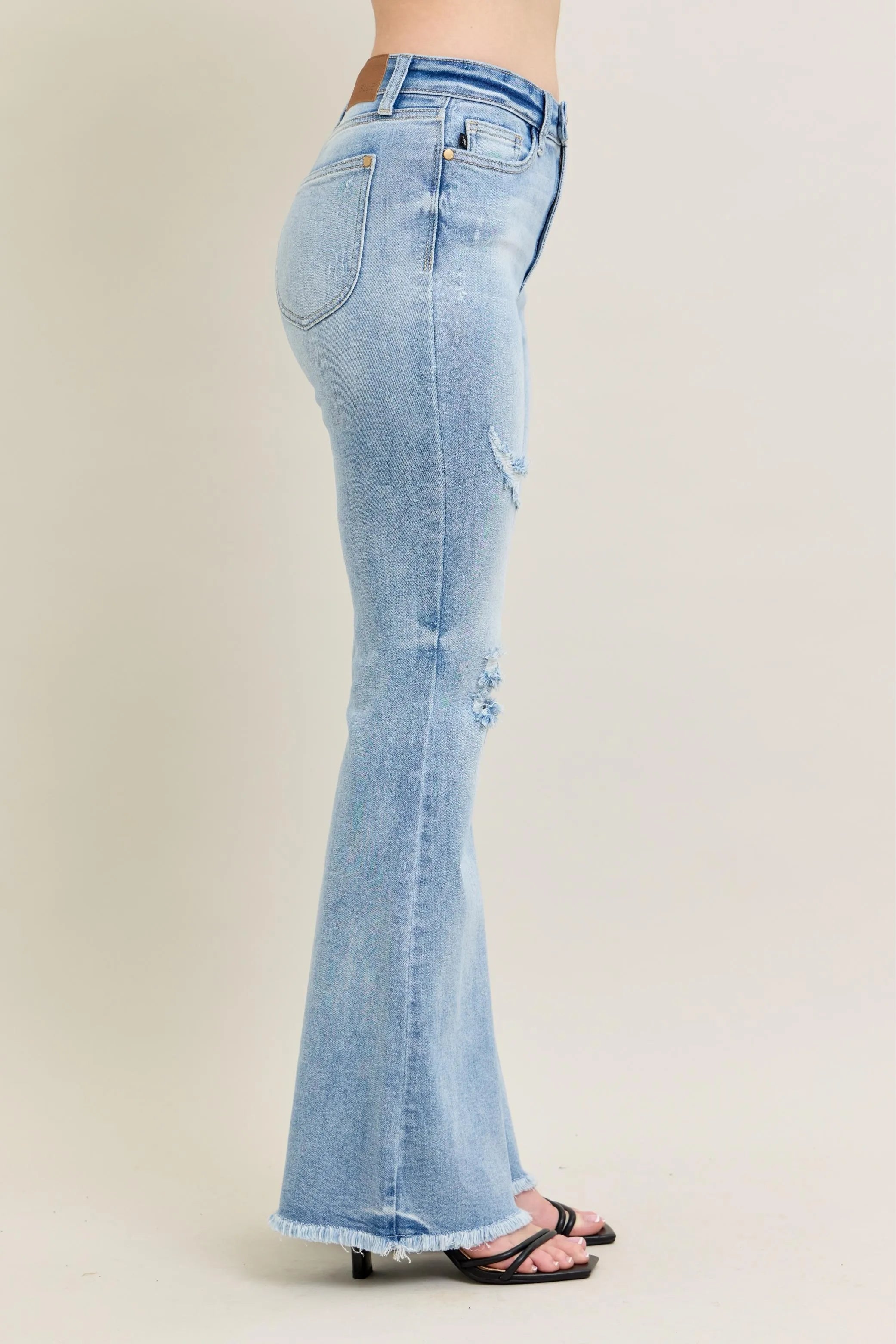 Judy Blue Full Size Hw Flare Jeans W/ Shield Pockets Plus Size