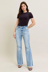 Judy Blue Full Size Hw Flare Jeans W/ Shield Pockets Plus Size