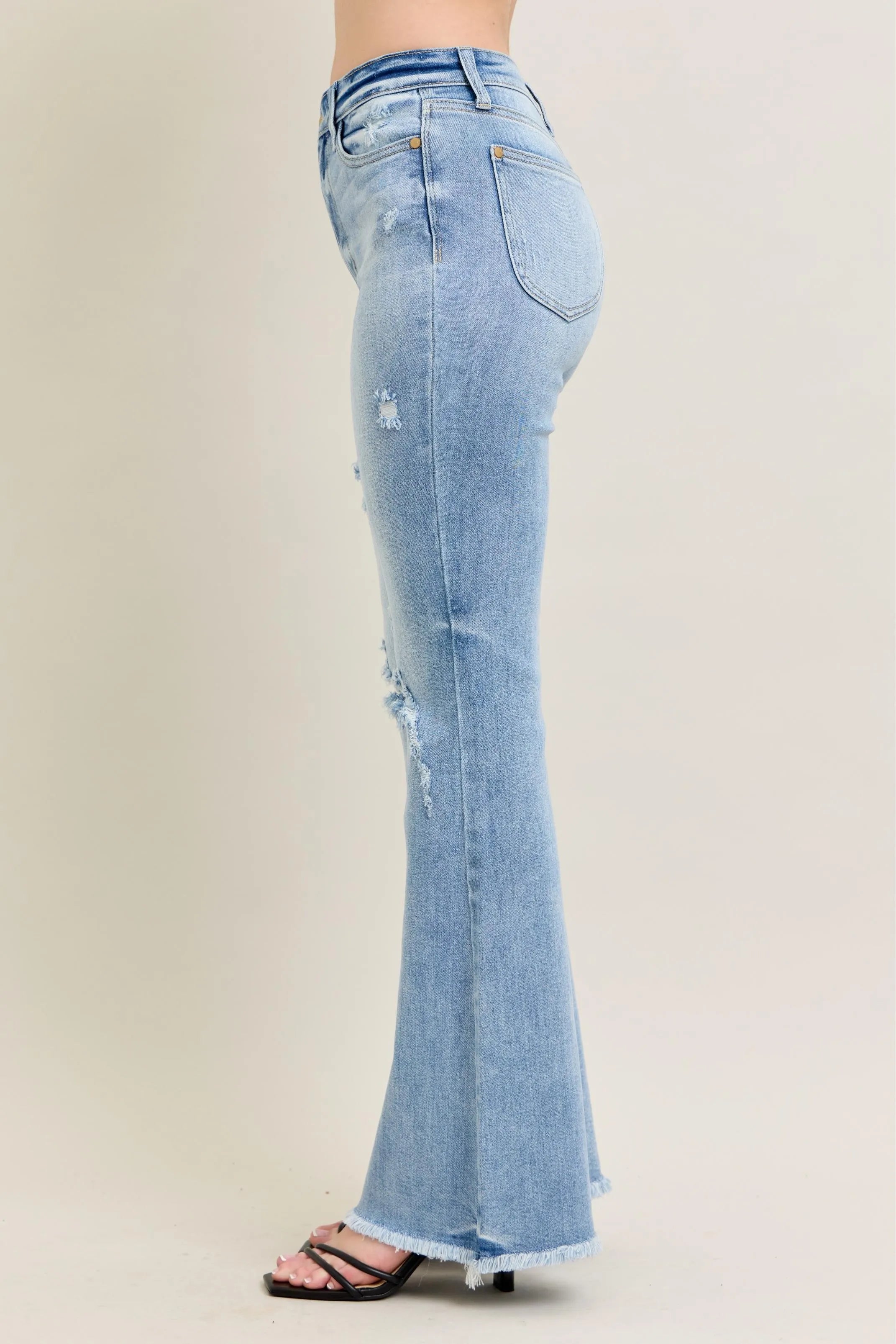 Judy Blue Full Size Hw Flare Jeans W/ Shield Pockets Plus Size