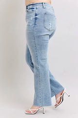 Judy Blue Full Size Mid Rise Light Wash Dad Jeans Plus Size