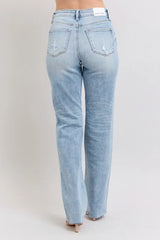 Judy Blue Full Size Mid Rise Light Wash Dad Jeans Plus Size