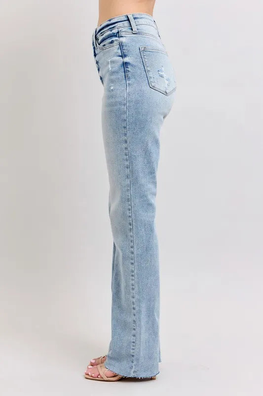 Judy Blue Full Size Mid Rise Light Wash Dad Jeans Plus Size