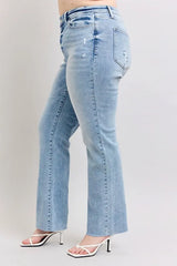 Judy Blue Full Size Mid Rise Light Wash Dad Jeans Plus Size