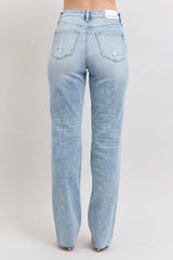 Judy Blue Full Size Mid Rise Light Wash Dad Jeans Plus Size