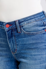 Judy Blue Full Size Mr Plaid Print Cuff Bf Jeans Plus Size