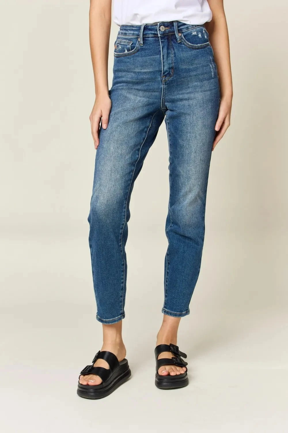 Judy Blue Full Size Tummy Control High Waist Slim Jeans Dark / 0
