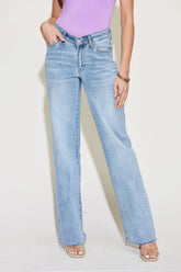 Judy Blue Full Size V Front Waistband Straight Jeans Light / 0