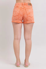 Judy Blue Peach Mid Rise Denim Shorts