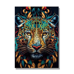 Jungle Animals Canvas Poster: Lion, Leopard, Ape M / 20x30cm No Framed