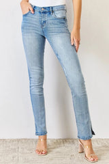 Kancan Full Size Mid Rise Y2K Slit Bootcut Jeans Medium / 1(24)