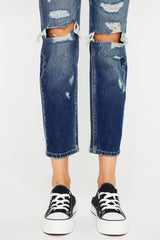 Kancan High Rise Distressed Mom Fit Jeans