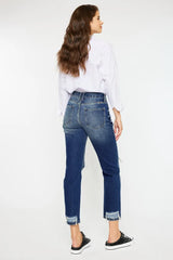 Kancan High Rise Distressed Mom Fit Jeans