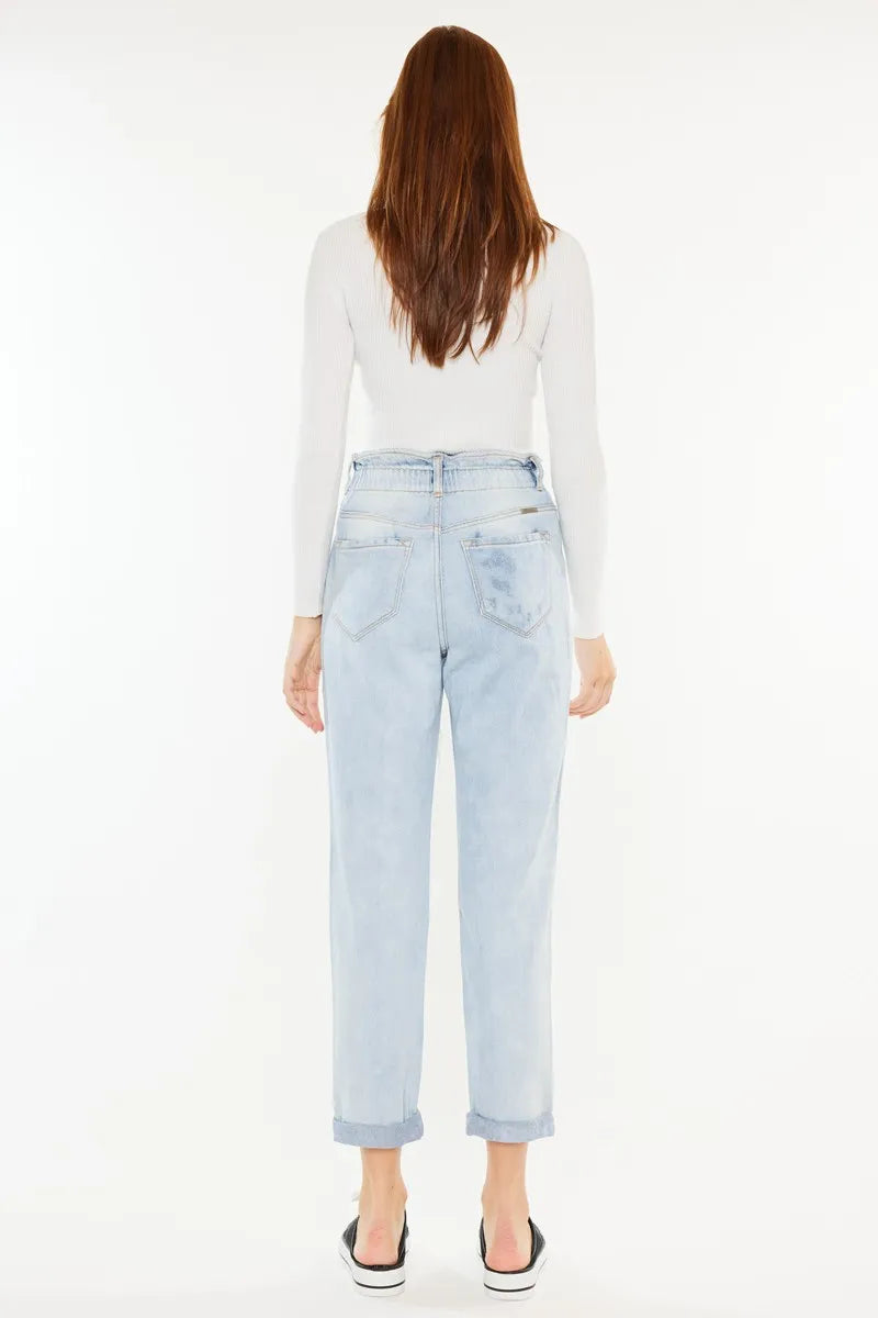 Kancan Open Pack Paperbag Mom Jeans