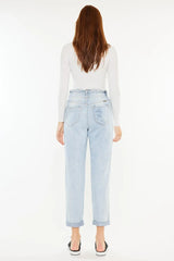 Kancan Open Pack Paperbag Mom Jeans