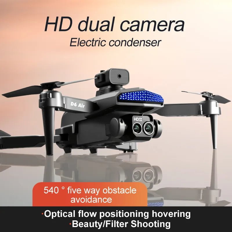 KBDFA D6 Mini 4K HD Camera Drone - Aerial Photography - Obstacle Avoidance - Foldable Quadcopter