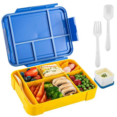 Kid's Sealed Compartment Lunch Boxes Blue