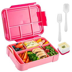 Kid's Sealed Compartment Lunch Boxes Wine red