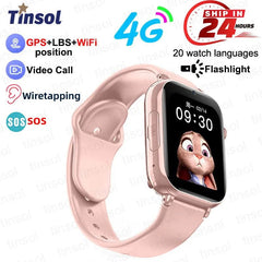 Kids 4G Smart Watch: SOS, GPS Location Tracker, Video Call, WiFi Chat, Camera, Flashlight, Waterproof - Smartwatch for Children