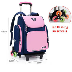 Kids' Rolling Backpack: Wheeled School Bag 6 wheels