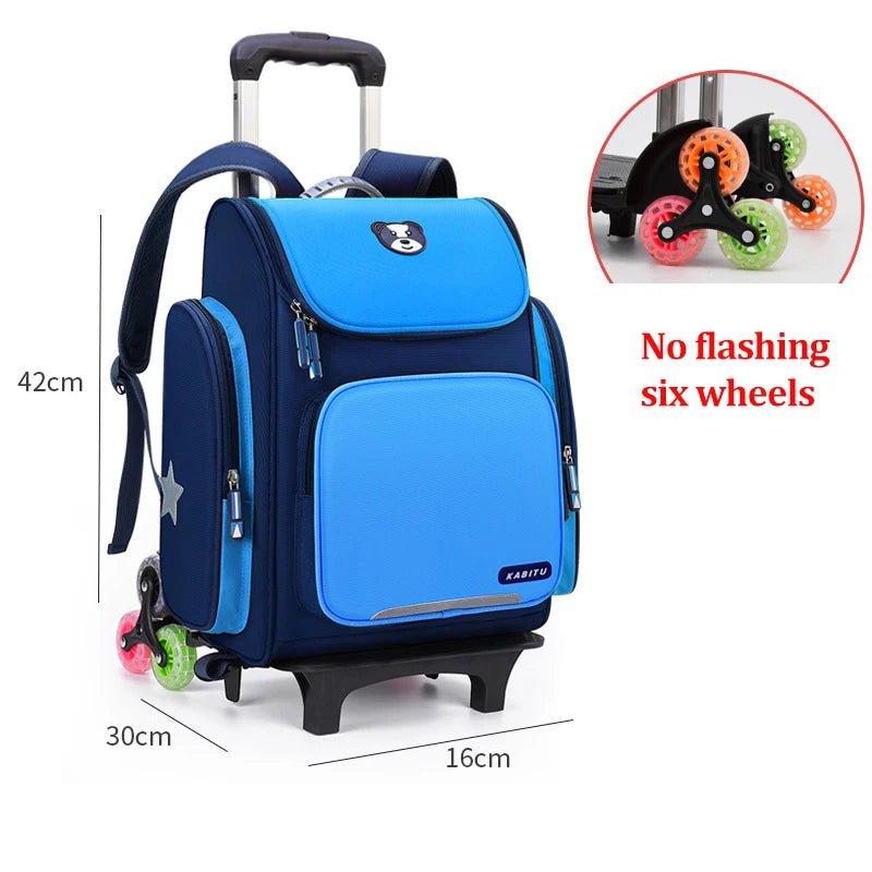 Kids' Rolling Backpack: Wheeled School Bag 6 wheels 3